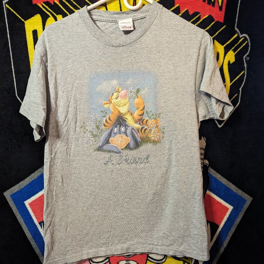 Vintage Disney Store Eyeore Tigger A Friend Is Someone You Can Lean On T-Shirt M